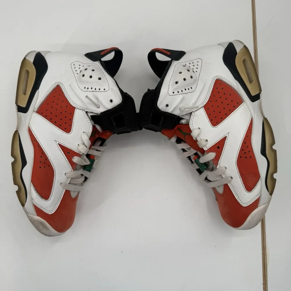 Nike Air Jordan 6 Retro Like Mike Gatorade Shoes‎ Size 8 White Orange 384664-145